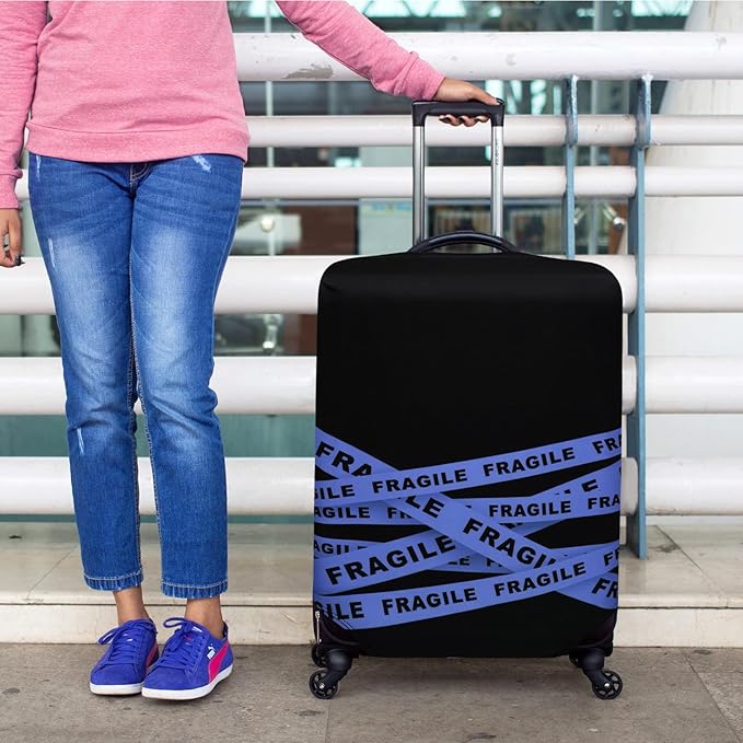 HYPER VENTURE Washable Luggage Cover - Fashion Suitcase Protector Fits 18-22 Inch Luggage (Fragile, S)