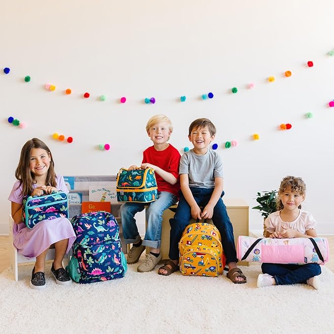 Wildkin Kids Insulated Lunch Box – Durable and Reusable for School & Travel - Blue Camo