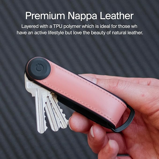 Orbitkey Key Organizer Hybrid Leather | Premium Nappa leather & TPU, Stainless Steel Locking Mechanism, Slim & Quiet Profile