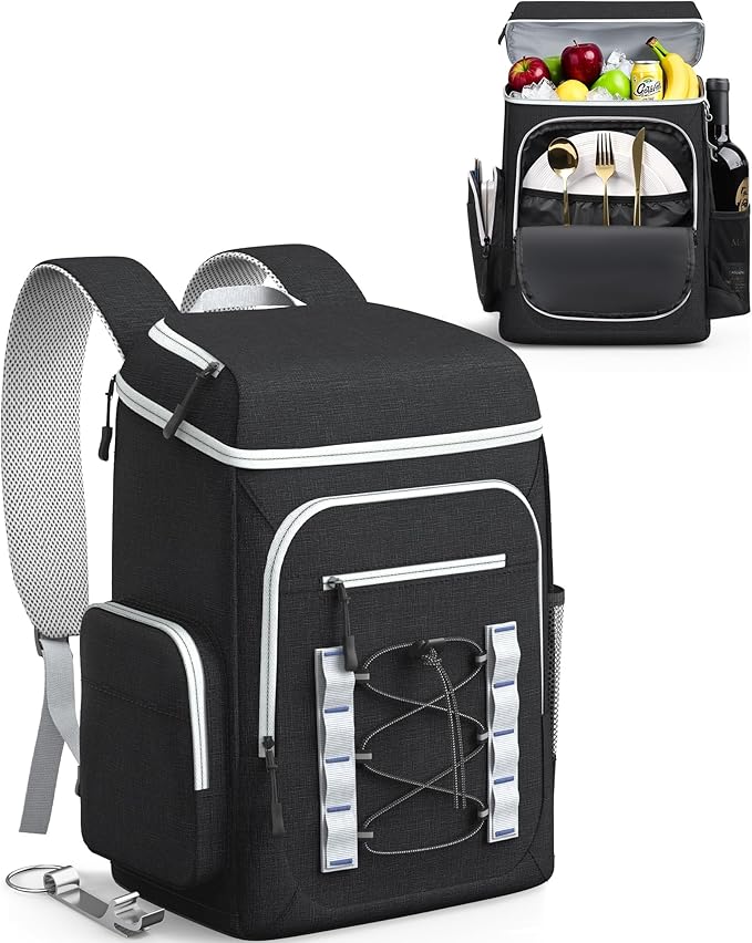 HOTOR Backpack Cooler Bag - 30/45 cans Large Backpack Coolers Insulated Leak Proof with Multiple Pockets, Small Cooler as Beach Cooler for Travel, Hiking, Camping