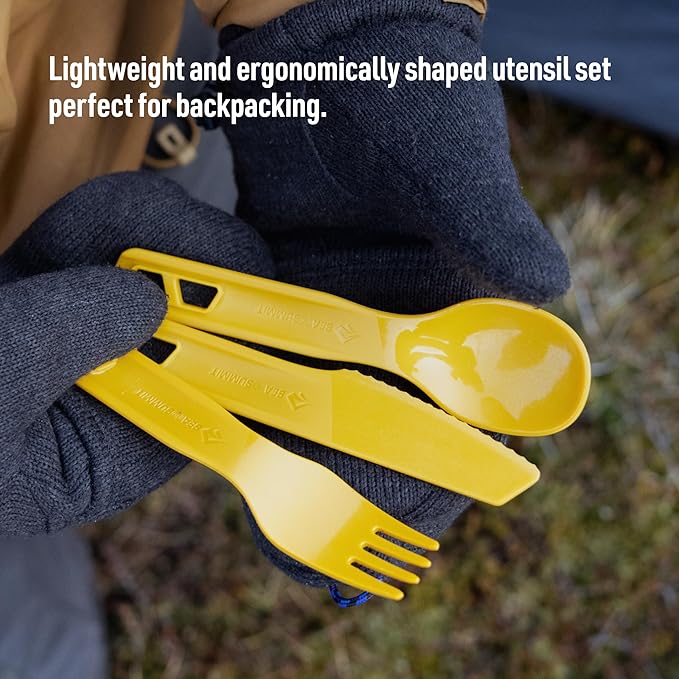 Sea to Summit Passage Camp Cutlery Set, Fork, Spoon and Knife, Spicy Orange