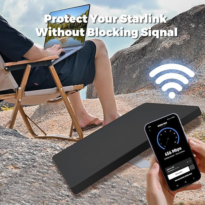 Starlink Mini Protective Cover Case, Starlink Mini Accessories Silicone Protective Case for Starlink Mini Dish Black