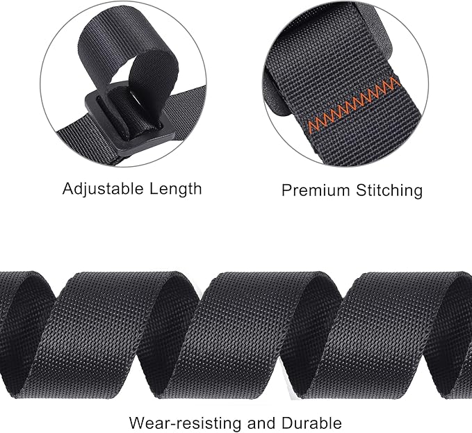 Buckle Straps with Clips, Adjustable Nylon Straps with Buckle, Packing Strap, Black 4 Pack (6’x1)