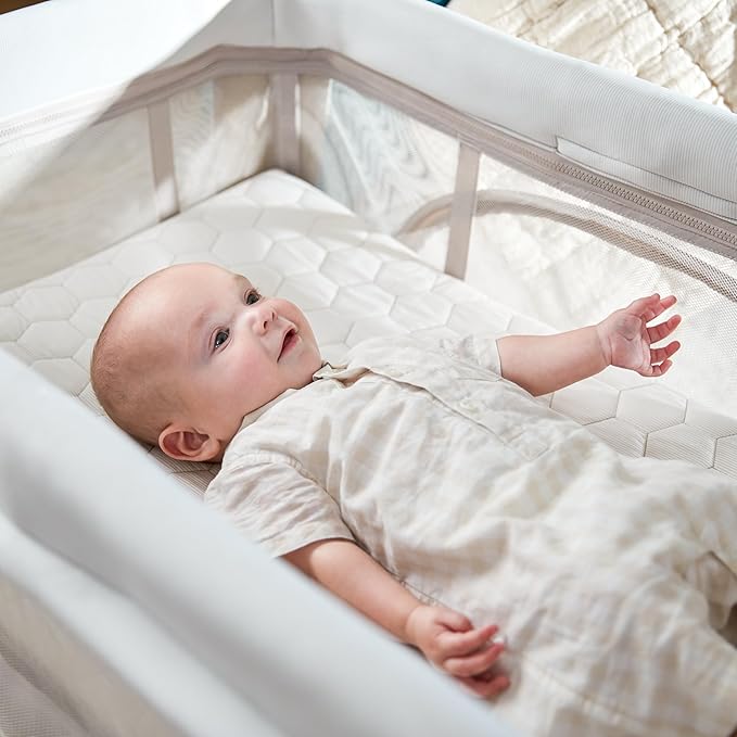 Maxi-Cosi Calao Travel Playard, Infant Bassinet, Toddler Playpen, Portable, Lightweight, Foldable, Easy Setup, with Carry Bag, Breathable Mesh, Classic Graphite
