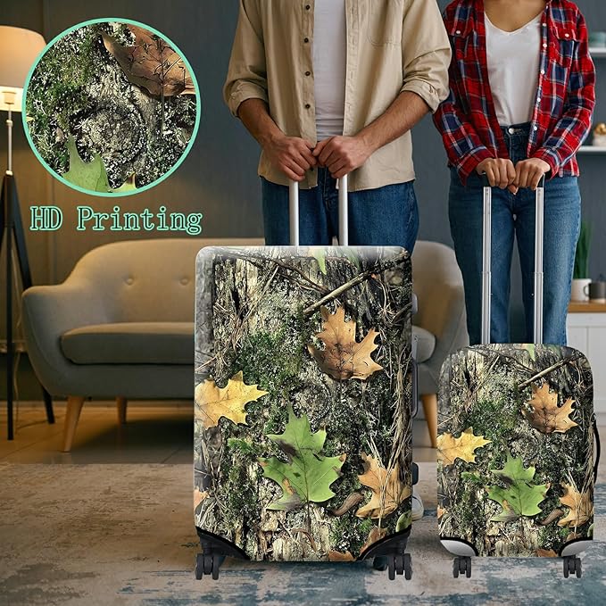 Luggage Cover Plus - Camo Tree Travel Suitcase Cover for 26-28 inch Luggage with Concealed Zipper, Washable Elastic Cloth, Dustproof, Anti-Scratch