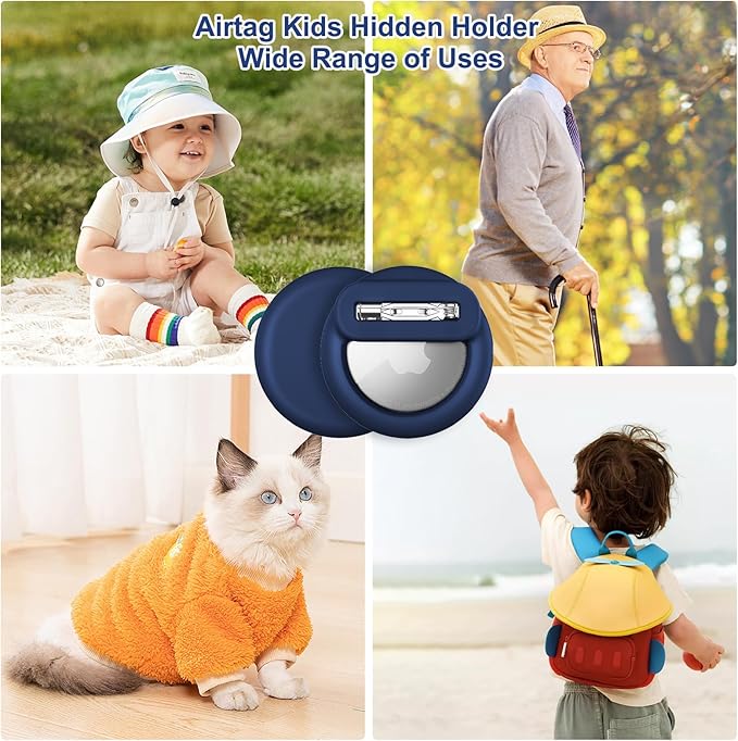 for Air Tags-4 Pack Apple Kids Hidden, for Airtag Tracker for Kid,for AirTag Hidden Kids Holder with Invisible Pin, Anti Lost, for Kid, Elderly, Luggage, Clothing (Light green Yellow White Mint green)