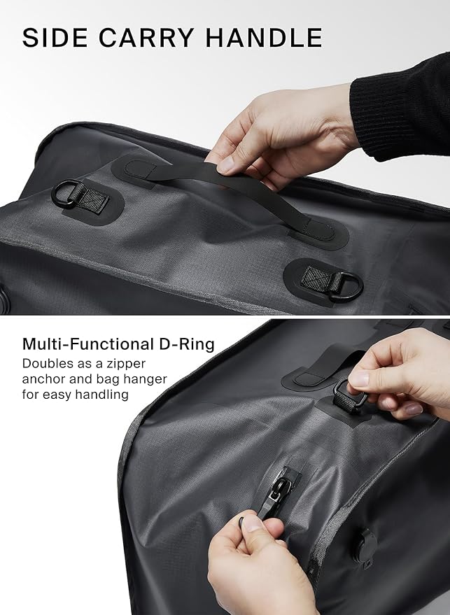 Black Voyage Reusable Vacuum Compression Travel Bag for Carry-On Suitcase and Backpack, Recycled IP67 Waterproof Space Saver Vacpack (2-Pack, 18L - Pump Included)