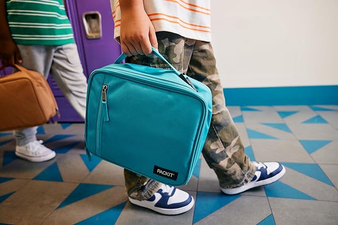PackIt Freezable Classic Lunch Box, Sporty Camo Charcoal Navy, Built with EcoFreeze Technology, Collapsible, Reusable, Zip Closure With Zip Front Pocket and Buckle Handle, Desgined for Lunches