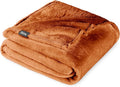 Bare Home Fleece Blanket - Full/Queen - Ultra-Soft Lightweight for Bed, Sofa, and Couch - Luxury Microplush - Cozy Warm Blanket (Full/Queen, Sienna)