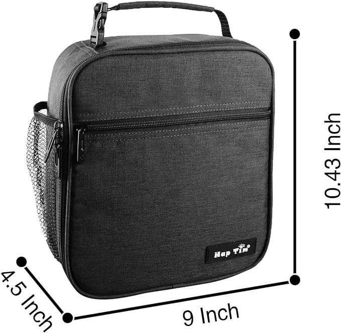 Hap Tim Insulated Lunch Box for Men, Reusable Lunch Bag for Women, Spacious Lunchbox Adult, Dark grey (18654-DG)