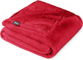 Bare Home Fleece Blanket - Full/Queen - Ultra-Soft Lightweight for Bed, Sofa, and Couch - Luxury Microplush - Cozy Warm Blanket (Full/Queen, Red)