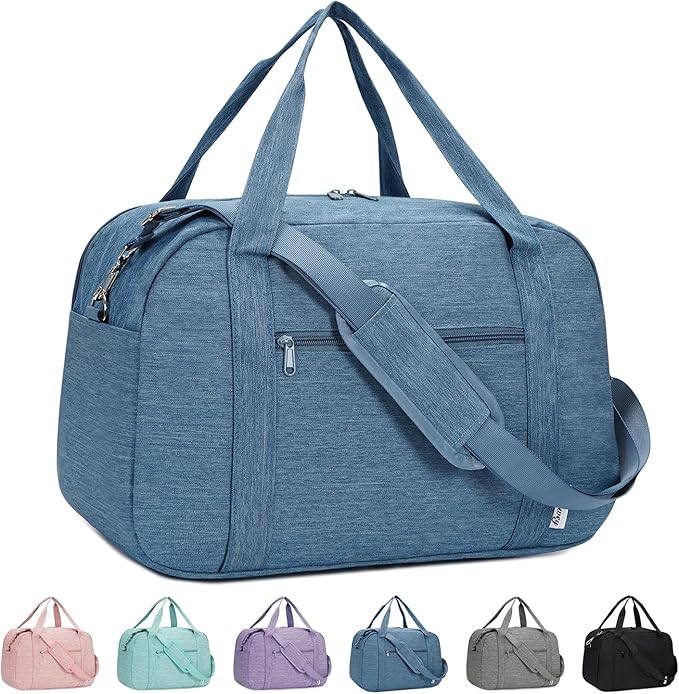Narwey 18" Carry on Bag with Laptop Compartment 14 Inch Travel Duffel Bag for Spirit Airlines Personal Item Bag Overnight Weekender Bag with Wet Pocket for Women and Men (Navy Blue)