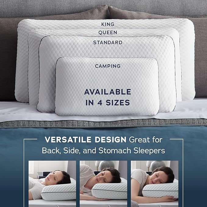 WEEKENDER Gel Memory Foam Pillow - King Size - 2-Pack - Medium Plush Feel - Neck & Shoulder Support - For Back, Side, & Stomach Sleepers - Home, Hotel, & Hospital Essentials