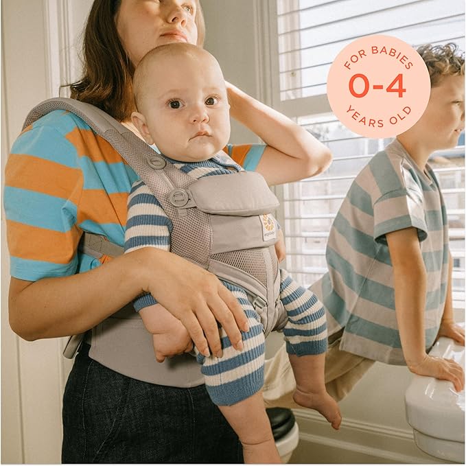 Ergobaby Omni Classic Baby Carrier Newborn to Toddler - Breathable Baby Carriers for Summer - All-Position Carrier with Lumbar Support (7-45 Pounds), Mesh, Natural Beige