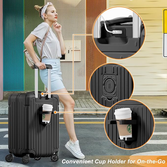 Krute Luggage 28 Inch Suitcase with Wheels PC+ABS Large Hardside Suitcases TSA Lock Checked Luggage
