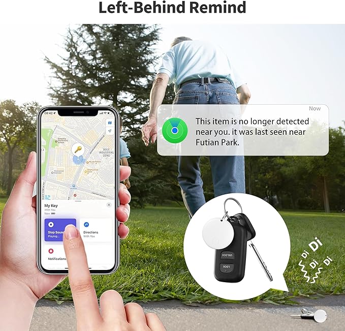 Air TrackerTags-2 Pack Tracker Tag Work with Apple Find My (iOS 14.6 Above Only) Smart Tag Item Finders for Key, Luggage, Backpack，etc. ((White, 2 Pack)