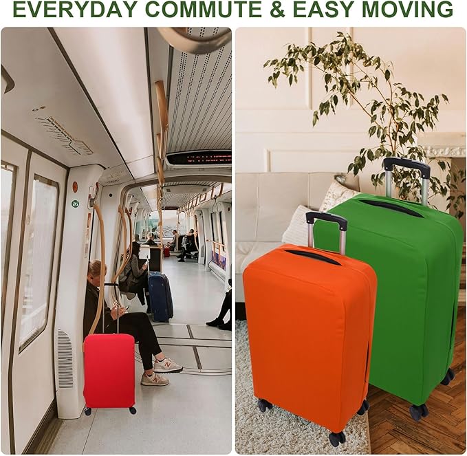 PATIKIL Luggage Cover, Suitcases Covers Elastic Carry on Cover Protector Washable Scratch-Resistant Fits 26-27 Inch Luggage for Travel Business Trips, Light Green