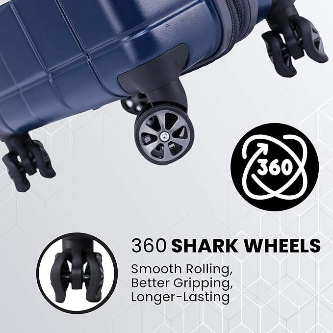 Spyder Carve 20 Inch Carry On Expandable Hardside Upright Suitcase with 360° Spinner Wheels, TSA Approved Lock, Navy