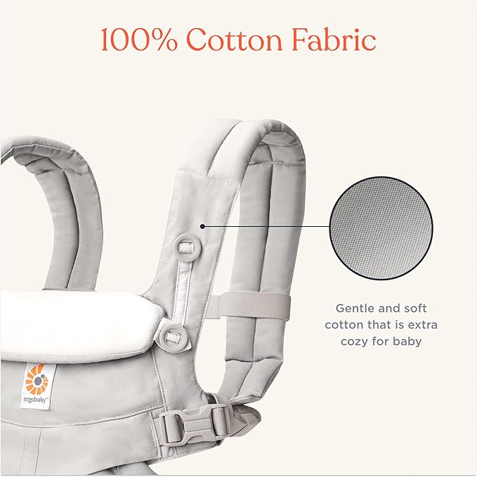 Ergobaby Omni Classic Baby Carrier Newborn to Toddler - Breathable Baby Carriers for Summer - All-Position Carrier with Lumbar Support (7-45 Pounds), Cotton, Pure Black