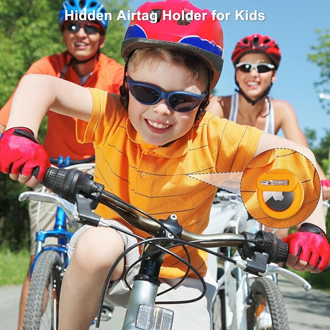 Compatible for Air Tags-4 Pack Apple Kids Hidden, for AirTag Hidden Kid Holder with Invisible Pin, for Kids, Elderly, Luggage, Clothing (Black Dark Green Gray Navy Blue)