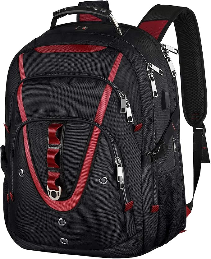 18.4 Inch Laptops Backpack, 55-60L Extra Large Travel Laptop Backpack with USB Charging Port, TSA Friendly Flight Approved and RFID Anti-Theft Pocket, Water Resistant Suiltable for Large Gaming Laptop