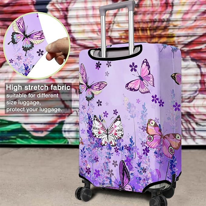 Travel Luggage Cover Suitcase Protector Fits 18-32 Inch Wheel Covers PatternedTravel Related Items Flower Luggage Protector Elastic XL