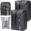 Black Voyage Reusable Vacuum Compression Travel Bag for Carry-On Suitcase and Backpack, Recycled IP67 Waterproof Space Saver Vacpack (2-Pack, 18L - No Pump)