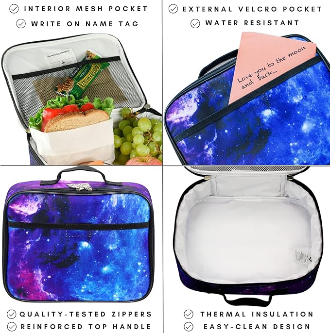 Fenrici Lunch Box for Boys, Kids Insulated Lunch Bag, Soft Sided Compartments, Spacious, BPA Free, Food Safe, 10.8in x 8.5in x 2.8in, Shark, Camo