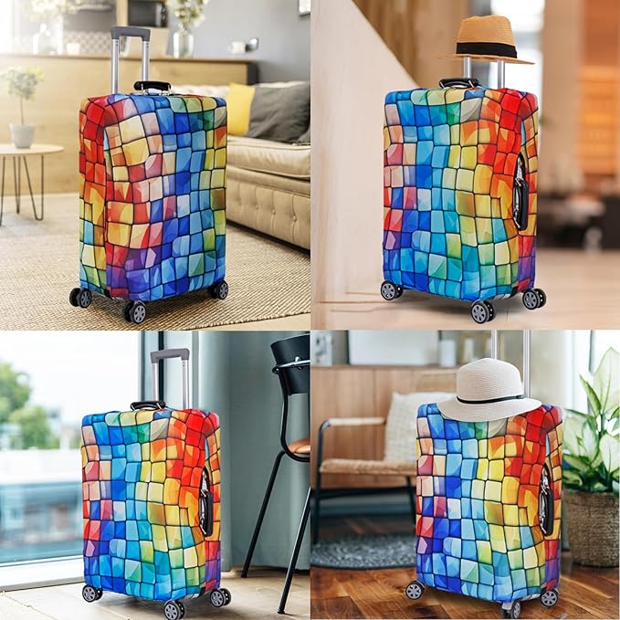 MosaiRudo Travel Luggage Covers For Suitcase Tsa Approved,Suitcase Cover Protector Fit 18-32 Inch Luggage Travel Accessories (T2505, M)