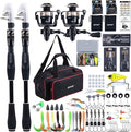 Goture Fishing Rod and Reel Combo - Carbon Fiber Telescopic Fishing Pole - Spinning Reel 9+1 Shielded Bearings Stainless Steel BB - A