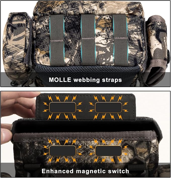 Binocular Harness Chest Pack: Waterproof Bino Case with Rangefinder Pocket for Birdwatching and Hiking