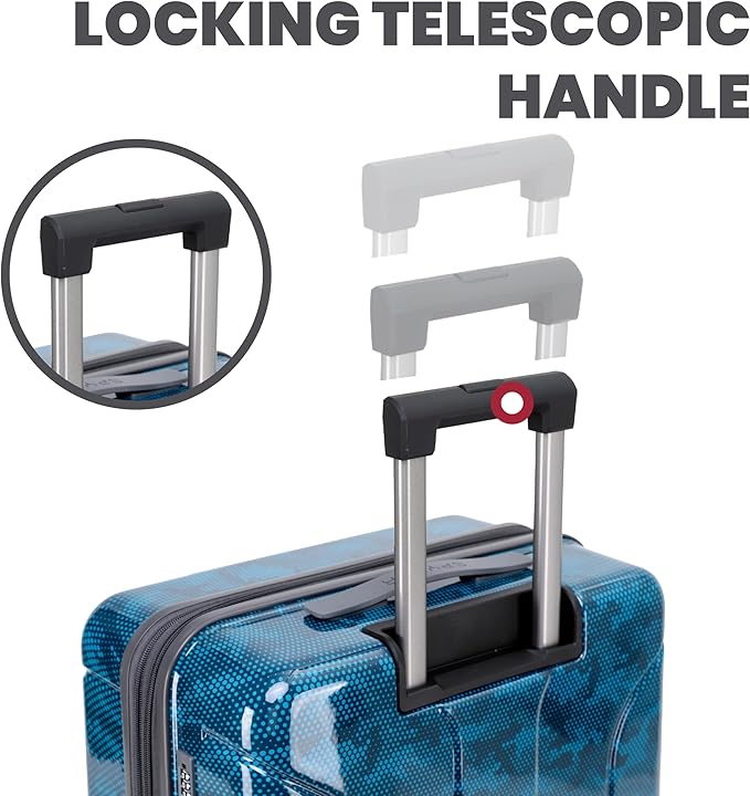 Spyder Matrix 20 Inch Carry On Expandable Hardside Upright Suitcase with 360° Spinner Wheels, TSA Approved Lock, Blue