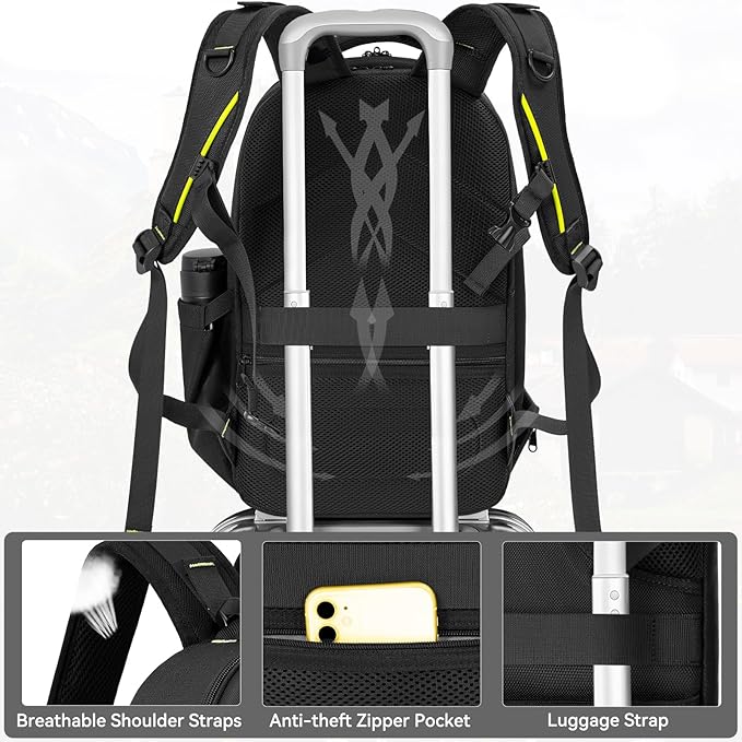 TORIBIO Camera Backpack, Hardshell DSLR Photography Camera Bag, Waterproof Hard Shell Camera Case with Tripod Holder & 15.6" Laptop Compartment Compatible with Canon/Nikon/Sony/DJI Mavic Drone