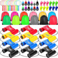 12 Set Binocular Compass Magnifying Glass Set Christmas Birthday Gift Small Telescope Binocular with Whistle Bag for Outdoor Exploring Stocking Stuffer(Assorted Color,Novelty)
