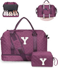 Gift Ideas for Girls 8 9 10 11 12 13 14 15 16 Year Old Girl Gifts-Travel Bags with Shoe Compartment, Weekender Bag, Overnight Bag for Women, Letter Travel Bag with Makeup Bag (Letter Y)