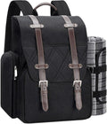 Picnic Backpack for 4 Person with Large Insulated Cooler Bag, Picnic Basket Set with Wine Pouch, Waterproof Picnic Blanket & Cutlery Set. Perfect for Beach, Camping, Party,Wedding Gift for Couple.