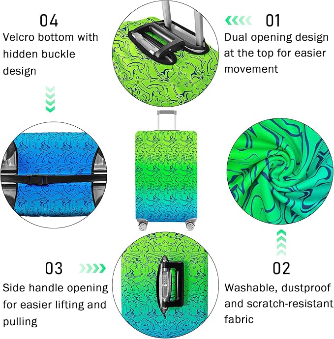 Luggage Cover for Suitcase Elastic Suitcase Cover Protector, Carry On Luggage Sleeve Anti Scratch Travel Essentials Suitcase Cover Fits 27-29
