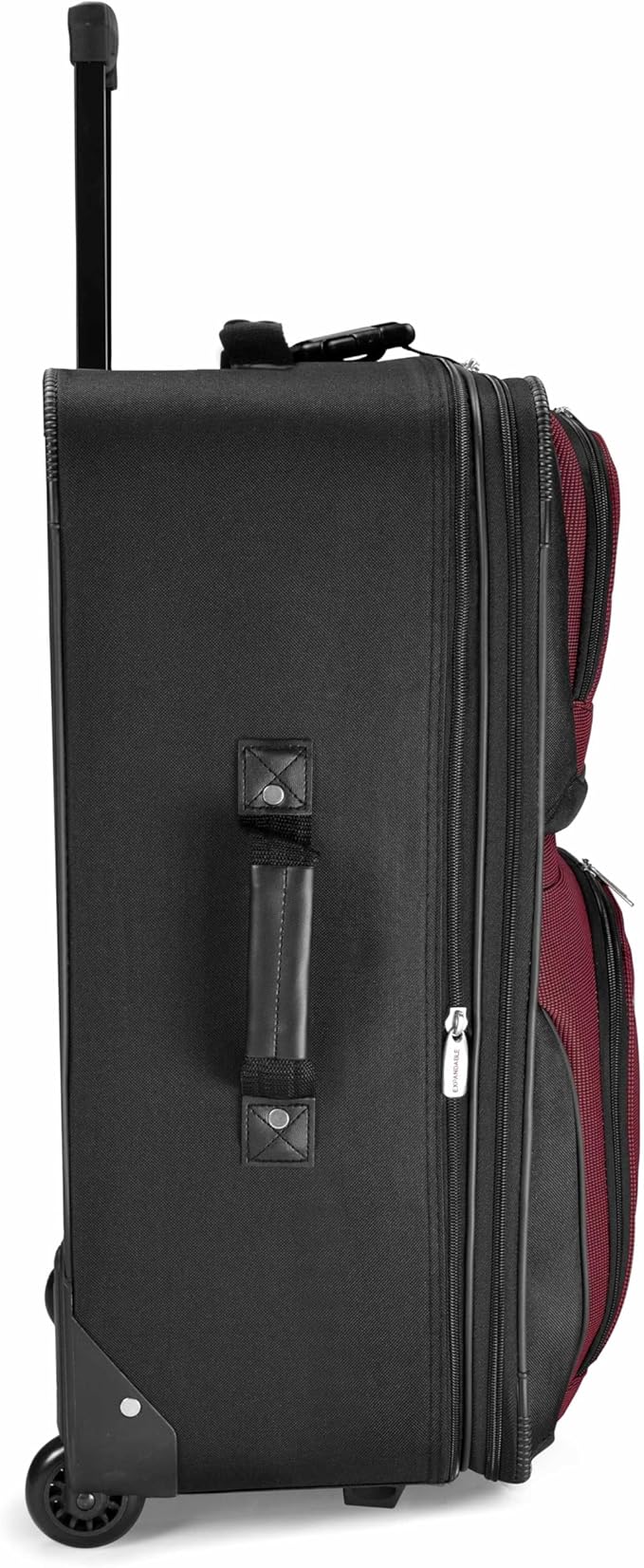Travel Select Amsterdam 4-Piece Softside Expandable Rolling Luggage Set, Lightweight 2-Wheel Suitcases, Packing Cubes, Travel Tote, Durable Polyester Construction, Burgundy
