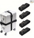 Adjustable Heavy-Duty Luggage Straps for Suitcases – Thickened Travel Belts for Carry-On, Checked Bags, and Backpacks – Keep Your Luggage Secure (Black)