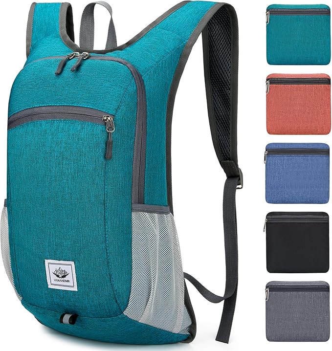 Esup 15L Lightweight Foldable Hiking Backpack for Women Men (Green)