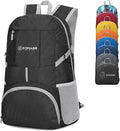 ZOMAKE Lightweight Packable Backpack 35L, Light Foldable Backpacks Water Resistant Collapsible Hiking Bag, Compact Folding Day Pack for Travel Camping(Black)