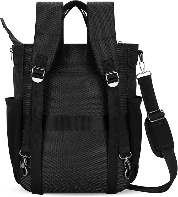 Sherpani Soleil, Anti Theft Convertible Backpack, 3 in 1 Tote Bag,Cross Body Purse, 18L Travel Backpack, Travel Gifts for Women, RFID Protection, Metal Hardware Fits 13” Laptop (Sterling)