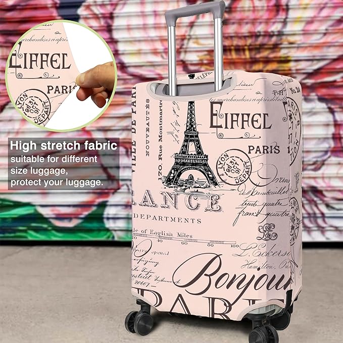 Travel Luggage Cover Suitcase Protector Fits 18-32 Inch Wheel Covers PatternedTravel Related Items Flower Luggage Protector Elastic XL