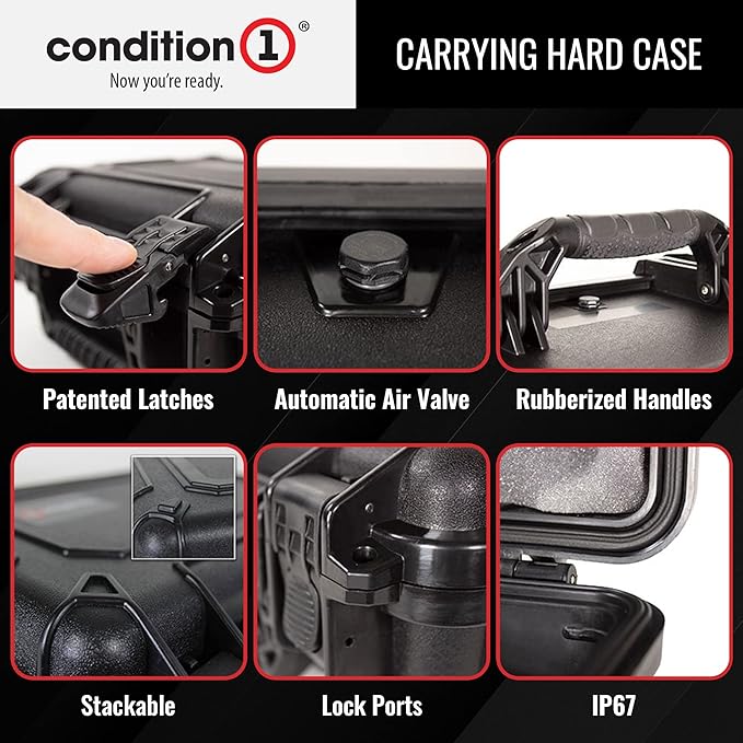 Condition 1 25" Large Heavy-Duty Protective Waterproof Hard Case Model 024, Portable Storage Box with Customizable Foam, Camera, Tool, Hunting, Made in USA, 24.27"x19.40"x13.57" Green
