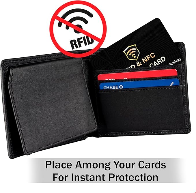 SaiTech IT 20 Pack RFID Blocking Card, One Card Protects Entire Wallet Purse, NFC Contactless Bank Debit Credit Card Protector ID ATM Guard Card Blocker–(Black)