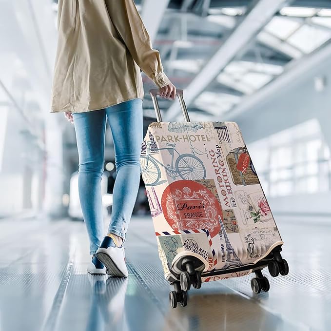 Travel Luggage Cover Suitcase Protector Fits 18-32 Inch Wheel Covers PatternedTravel Related Items Flower Luggage Protector Elastic XL
