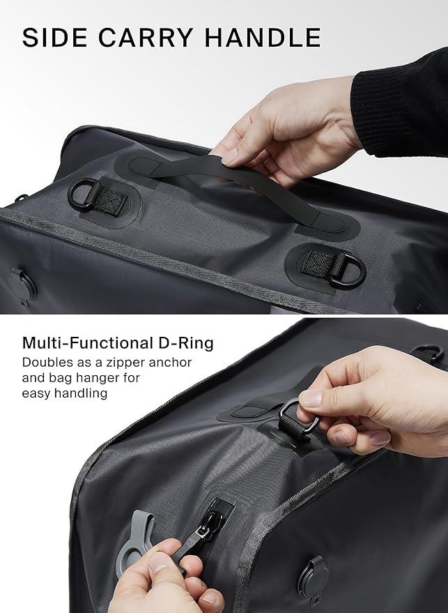 Black Voyage Reusable Vacuum Compression Travel Bag for Carry-On Suitcase and Backpack, Recycled IP67 Waterproof Space Saver Vacpack (1-Pack, 21L - No Pump)