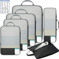 BAGAIL 6 Set/4 Set Lightweight Compression Packing Cubes for Travel, Anti-Tearing Expandable Organizer Bags for Suitcase