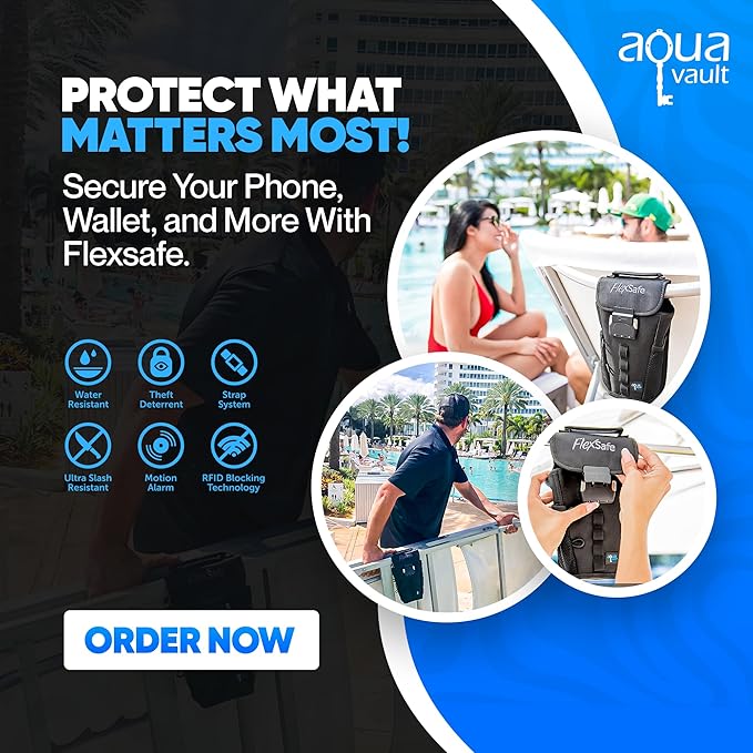 Aquavault | Flex Safe | Beach Chair Vault | Anti theft combination lock | 3 Digit Programmable lock | Water resistant, Slash Resistant and RFID Blocking (Grey)