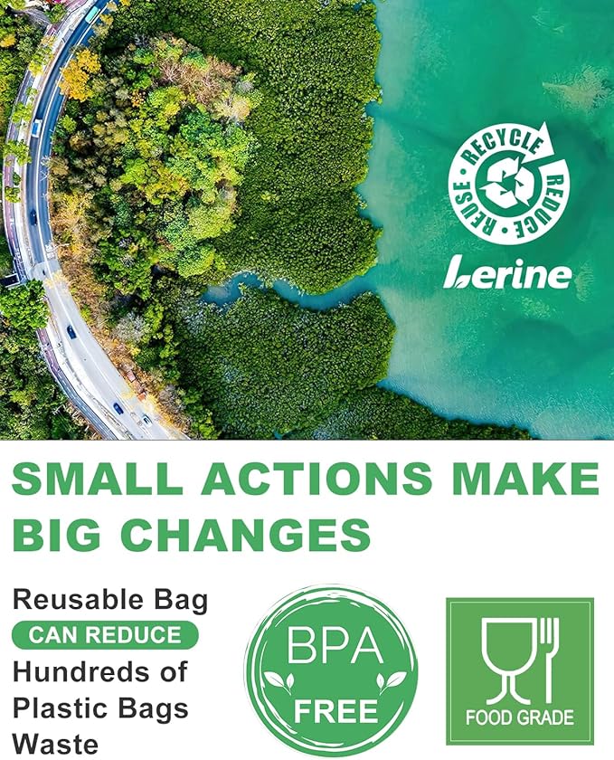Lerine 18 Pack Reusable Freezer Bags Dishwasher Microwave Safe, Stand Up BPA Free Reusable Sandwich Bags, Silicone Free Leakproof Food Storage Bags for Meal Prep - 7Gallon 7Sandwich 4Snack